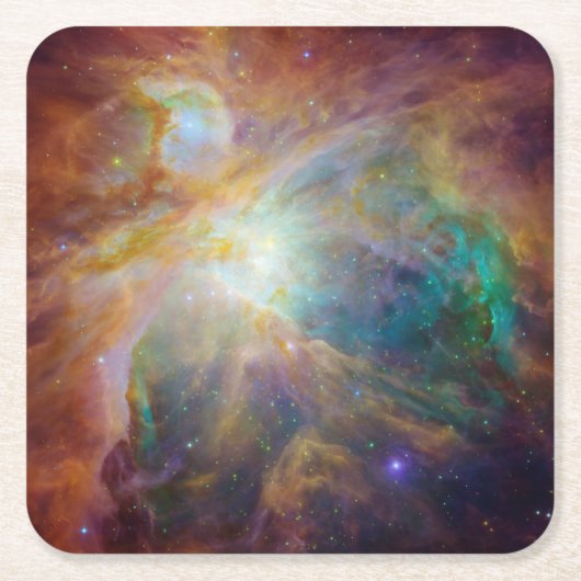 Aqua Green Orion Nebula Celestial Foto Kartonnen Onderzetters (Voorkant)
