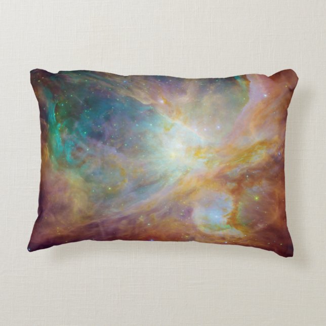 Aqua Green Orion Nebula Decoratief Kussen (Achterkant)