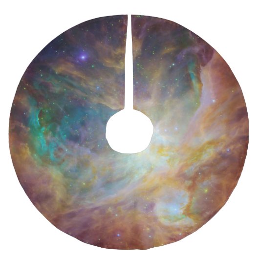 Aqua Green Orion Nebula Kerstboom Rok (Voorkant)