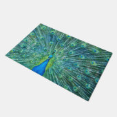 Aqua Green Peacock Feathers Deurmat (Schuin)