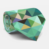 Aqua Green Pixel Geometric Abstract Art Stropdas (Opgerold)