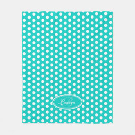 Aqua green polka stip aangepaste naam bord deken