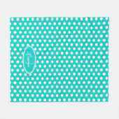 Aqua green polka stip aangepaste naam bord deken (Voorkant (Horizontaal))