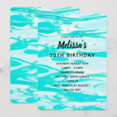 Aqua Green Pool Water Abstracte achtergrond Birthd Kaart (Voorkant / Achterkant)