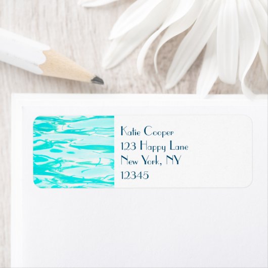 Aqua Green Pool Water Abstracte achtergrond Etiket (Insitu)