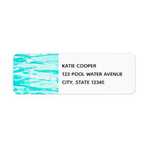 Aqua Green Pool Water Abstracte achtergrond Etiket