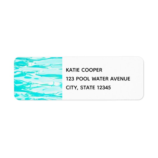 Aqua Green Pool Water Abstracte achtergrond Etiket (Voorkant)