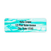 Aqua Green Pool Water Abstracte achtergrond Etiket (Voorkant)