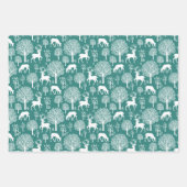 Aqua Green Rendier Kerst inpakpapier Vel (Voorkant 3)