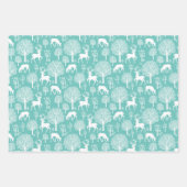 Aqua Green Rendier Kerst inpakpapier Vel (Voorkant 2)