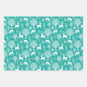 Aqua Green Rendier Kerst inpakpapier Vel (Voorkant)