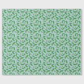 Aqua Green Retro Pine Branch Kerstfeestdag Cadeaupapier (Vlak)