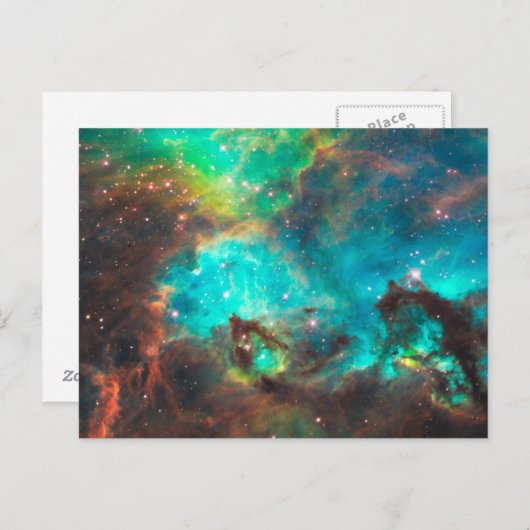 Aqua Green Star Cluster Celestial Briefkaart (Voorkant / Achterkant)