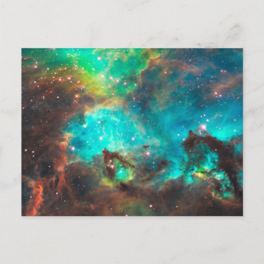 Aqua Green Star Cluster Celestial Briefkaart (Voorkant)