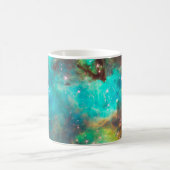 Aqua Green Star Cluster Celestial Foto Koffiemok (Center)