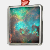 Aqua Green Star Cluster Celestial Metalen Ornament (Links)