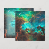 Aqua Green Star Cluster Invitation Kaart (Voorkant / Achterkant)