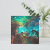 Aqua Green Star Cluster Invitation Kaart (Staand voorkant)