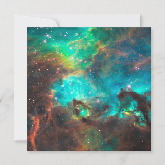 Aqua Green Star Cluster Invitation Kaart (Voorkant)