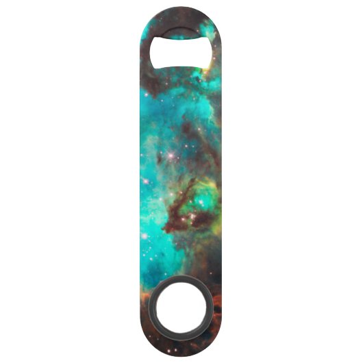 Aqua Green Star Cluster NGC 2074 Speed Flessenopener (Achterkant)