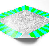 Aqua Green Starburst Lijst Foto Afdruk (Hoek)