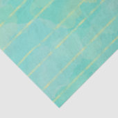  Aqua Green Striped Waterverf Tissuepapier (Detail)