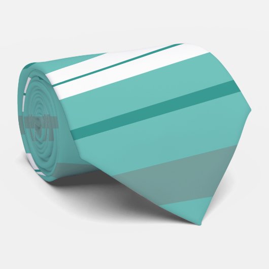 Aqua Green Stripes Stropdas (Opgerold)