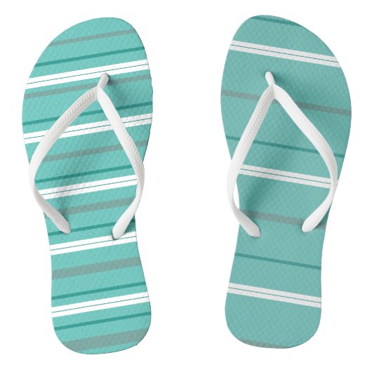 Aqua Green Stripes Teenslippers (Voetbed)