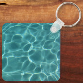 Aqua Green Swimming Pool Foto 3 Letter Monogram Sleutelhanger (Achterkant)
