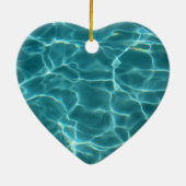 Aqua Green Swimming Pool Photo Heart Keramisch Ornament (Achterkant)