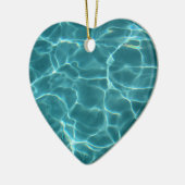 Aqua Green Swimming Pool Photo Heart Keramisch Ornament (Links)