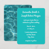 Aqua Green Swimming Pool Photo Wedding Kaart (Voorkant / Achterkant)