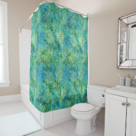 Aqua Green Tropical Hawaii laat Waterverf achter Douchegordijn