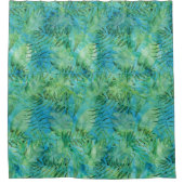 Aqua Green Tropical Hawaii laat Waterverf achter Douchegordijn (Voorkant)