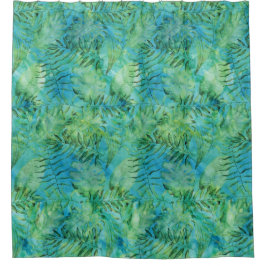 Aqua Green Tropical Hawaii laat Waterverf achter Douchegordijn
