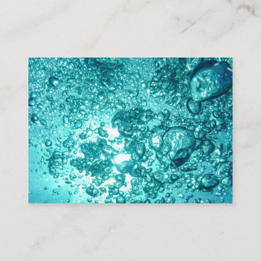 Aqua Green Water Bubbles - Scuba Diving Instructor Visitekaartje (Achterkant)