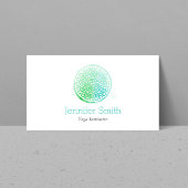 Aqua Green Waterverf Mandala Yoga en Wellness Visitekaartje