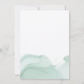 Aqua Green Waterverf Motion Abstracte bruiloft Kaart (Achterkant)