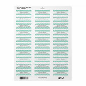 Aqua Green Waterverf Quatrefoil Patroon Etiket (Full Sheet)