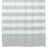Aqua & Greige Turkey Stripe Douchegordijn (Voorkant)