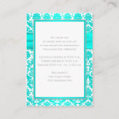 Aqua, Grey en White Damask Enclosure Kaart (Achterkant)