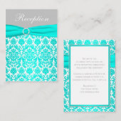 Aqua, Grey en White Damask Enclosure Kaart (Voorkant / Achterkant)