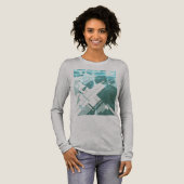 Aqua Grey-Green Diagonal MCM-geïnspireerd Abstract Tri-Blend Shirt (Voorkant)