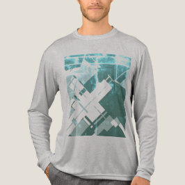 Aqua Grey-Green Diagonal MCM-geïnspireerd Abstract Tri-Blend Shirt