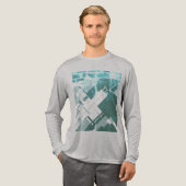 Aqua Grey-Green Diagonal MCM-geïnspireerd Abstract Tri-Blend Shirt (Voorkant)