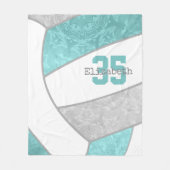 Aqua Grijs Girly Volleybal W Atleet Aangepaste Naa Fleece Deken (Voorkant)