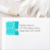 Aqua, Grijs, Witte Snowflakes Keer het Etiket van (Insitu)