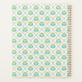 Aqua Grijze Chartreuse Trendy Monogram Planner (Achterkant)