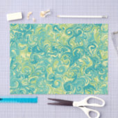 Aqua, groen en geel marmeren werveling weefsel pap tissuepapier (Craft)