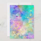 Aqua Groen Multi Fire Opal Goud Glam 90ste Verjaar Kaart (Achterkant)